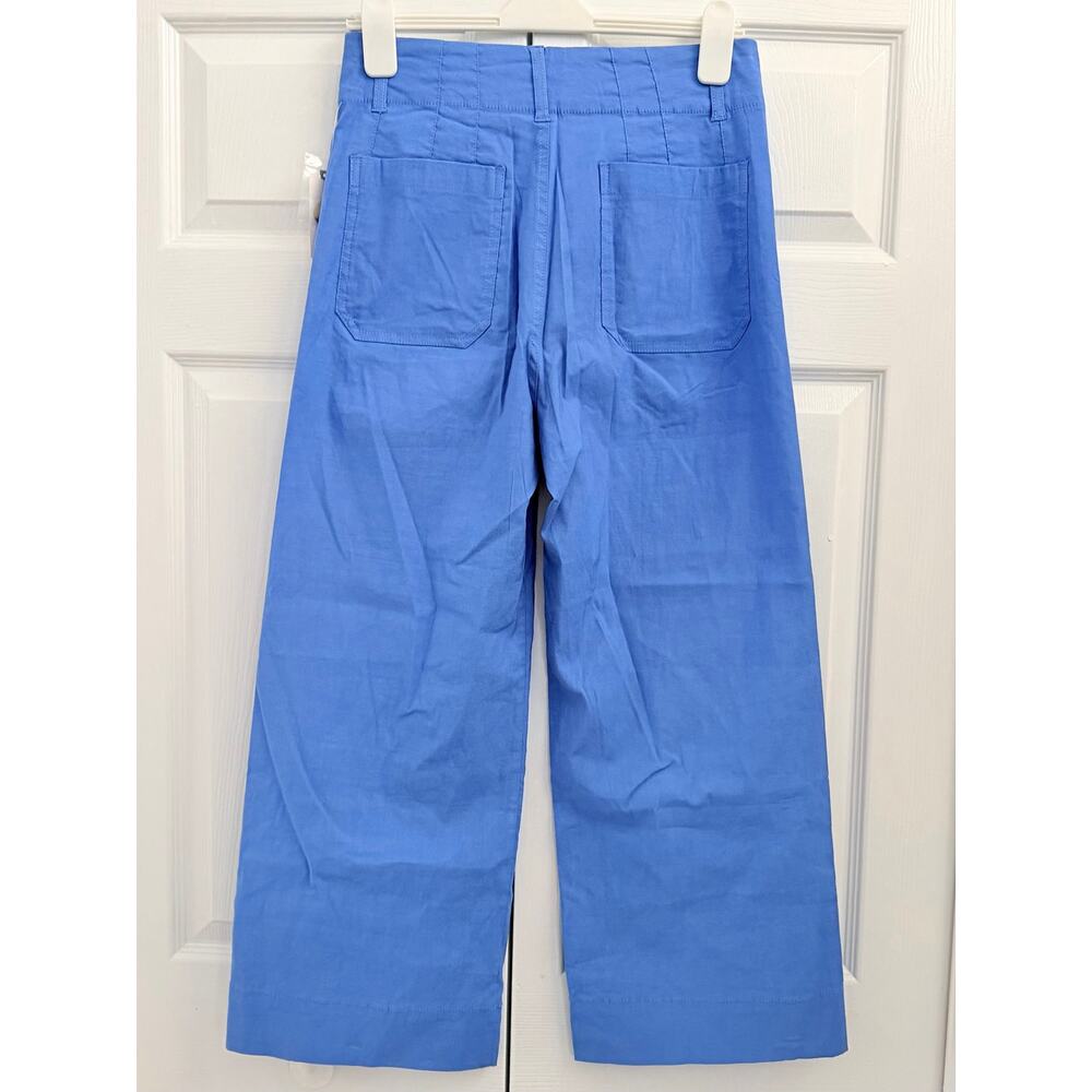 Anthropologie Maeve The Colette Magic Fabric Crop Wide Leg Pants 29 NWT Blue - Picture 3 of 5